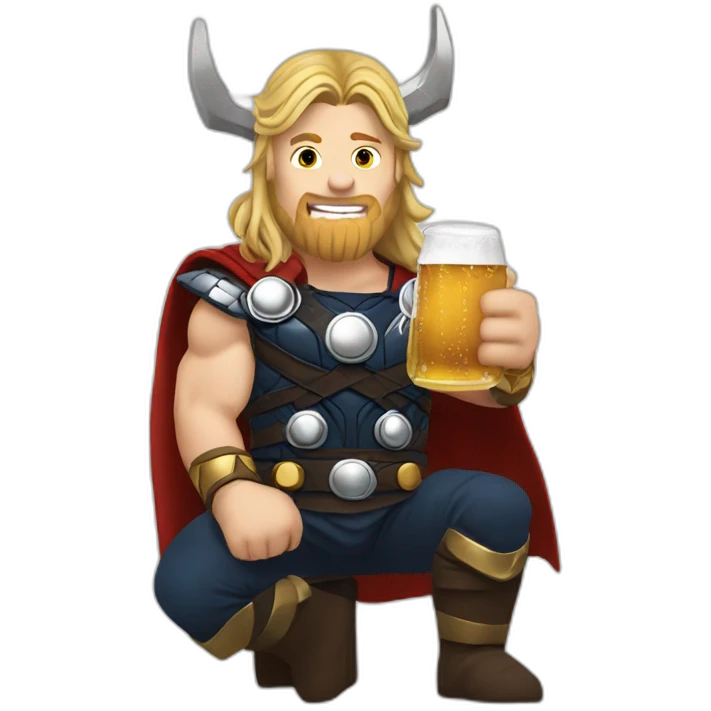 Realistic Thor drinking beer emoji