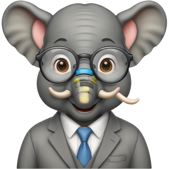 gözlüklü filler emoji