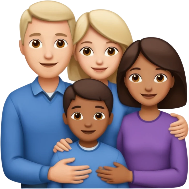 abrazar a mi papa mama he hijo emoji