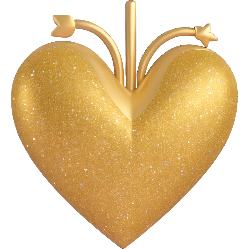heart with silver and gold glitter emoji
