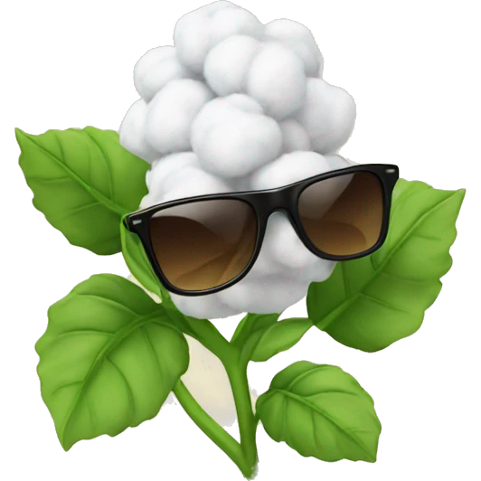 cotton plant in sunglasses emoji