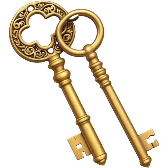 gold antique key emoji