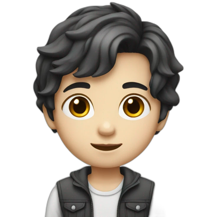 kid with dark hair5 and white skin full length emoji