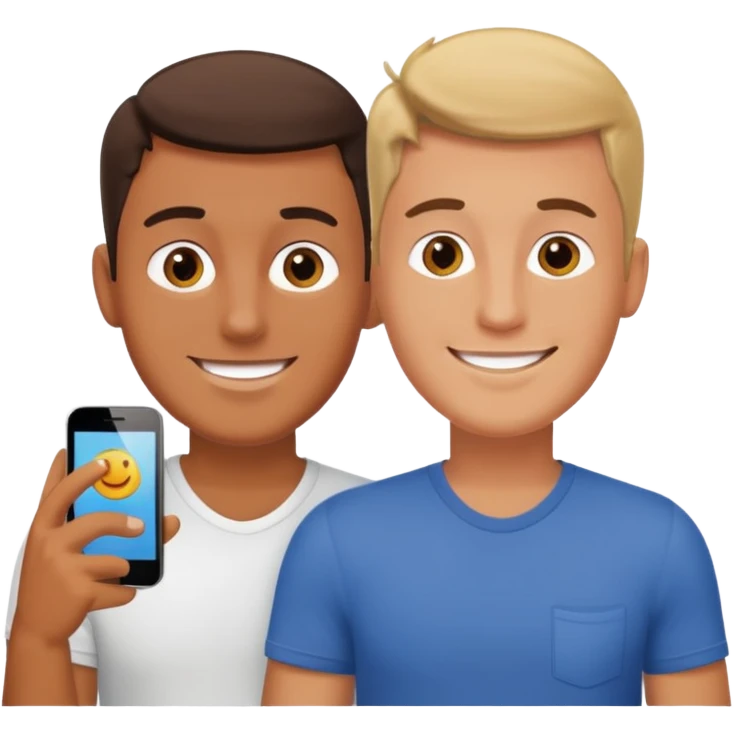 dos amigos hombres que comparten alquiler atrás en casa emoji