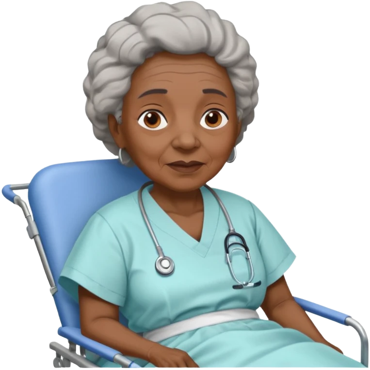 Old black woman with on stretcher emoji