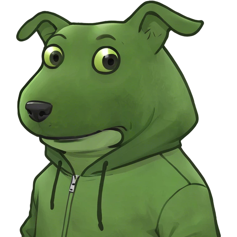 Dog wearing a hoodie  emoji