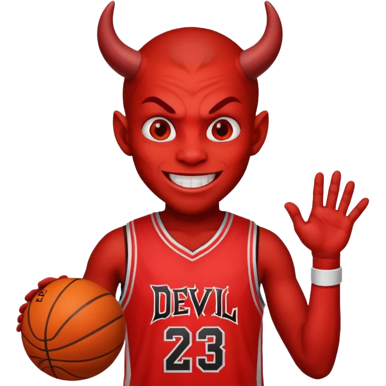 devil with basketball jersey emoji