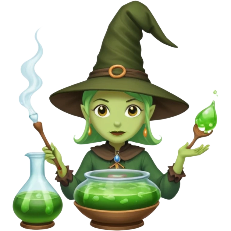 green witch cooking potion emoji