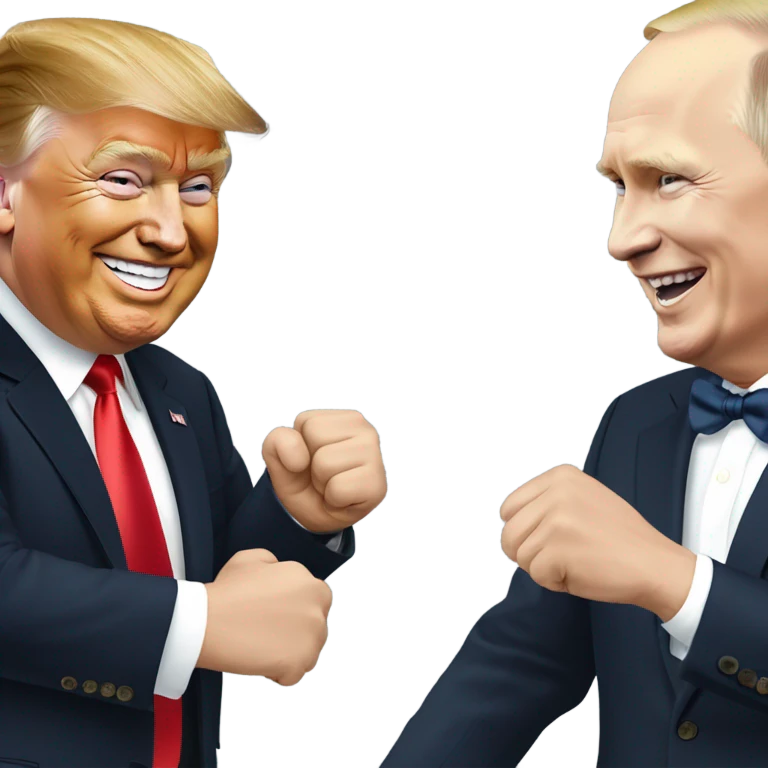 Trump dancing with Putin emoji