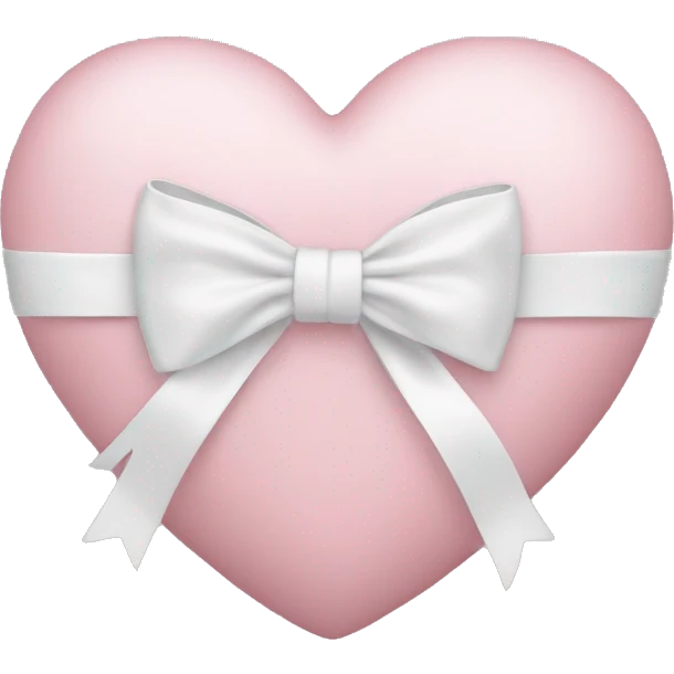 Pastel pink heart with white bow emoji