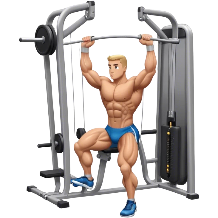 standing bodybuilder hip abduction cable machine exercise emoji