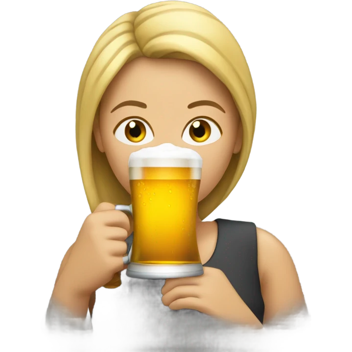 Woman drinking beer emoji