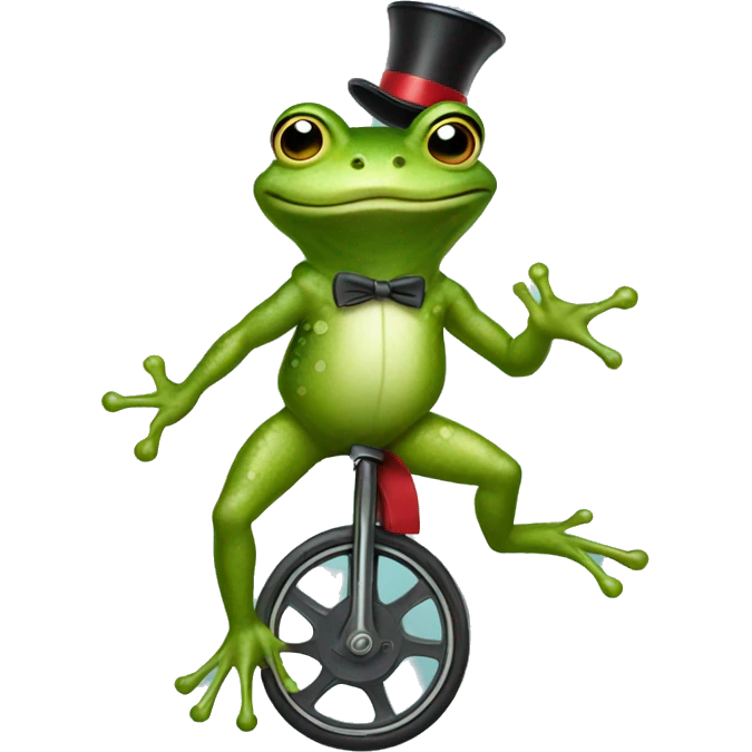 Frog on a unicycle emoji
