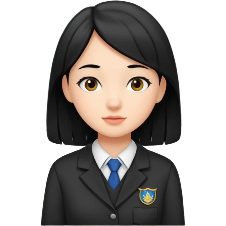 girl with black hair in class emoji