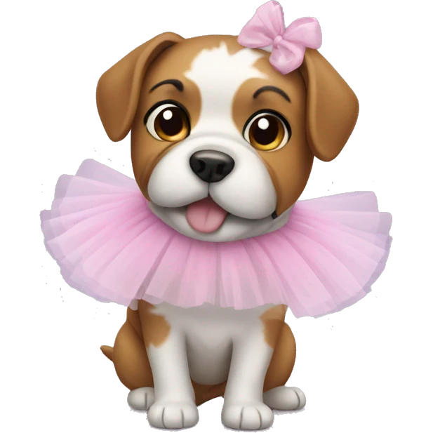 Dog wearing tutu emoji