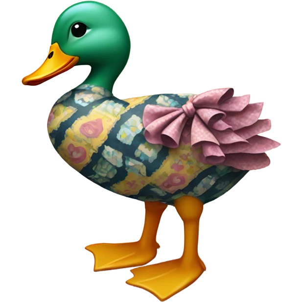 Duck with a dress emoji