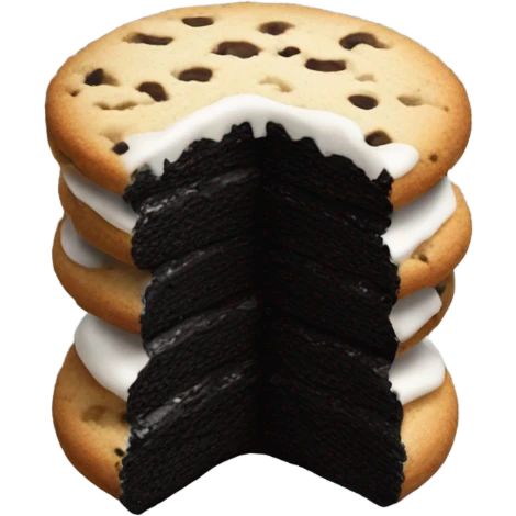 Frosting Half black and half white cookie  emoji