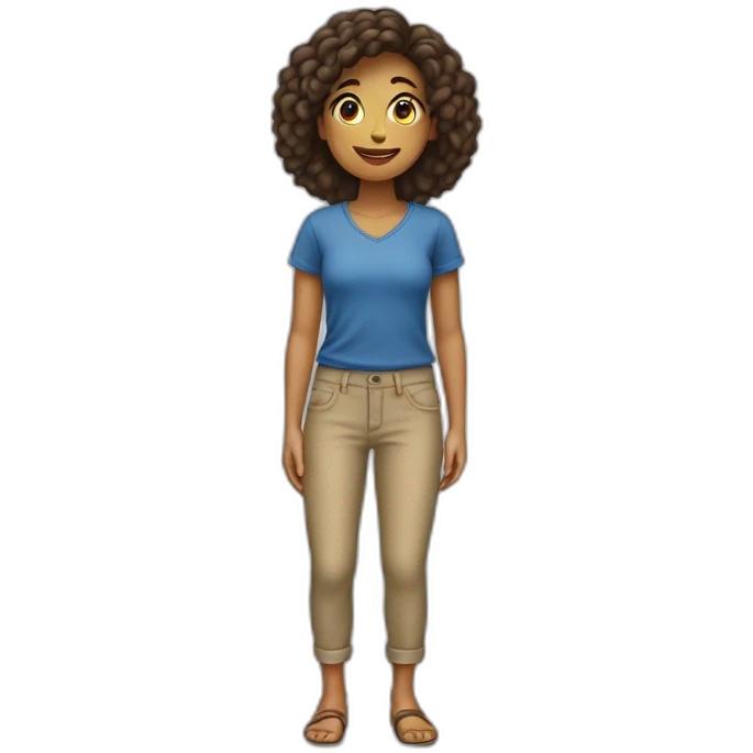 Une fille qui porte un pantalon emoji