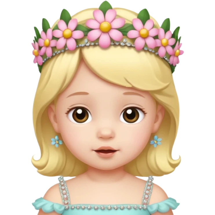 baby with flower tiara emoji