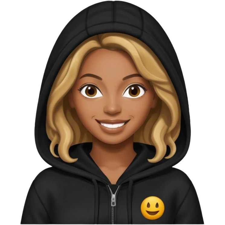 beyonce with black hoodie emoji