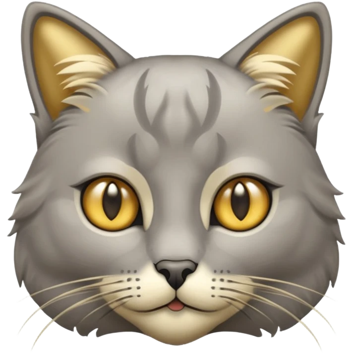 graue fluffige katze brittisch lang haar graue nase süß emoji