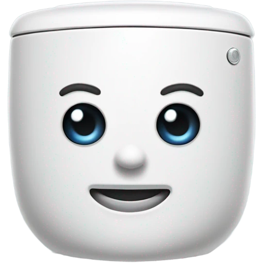 Futuristic Skibidi toilet with face emoji