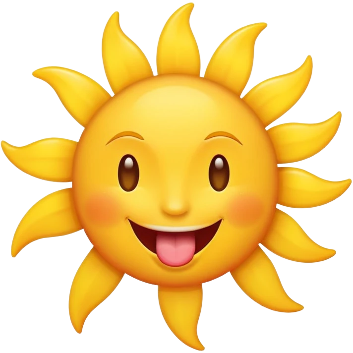 Sun with its tongue out emoji
