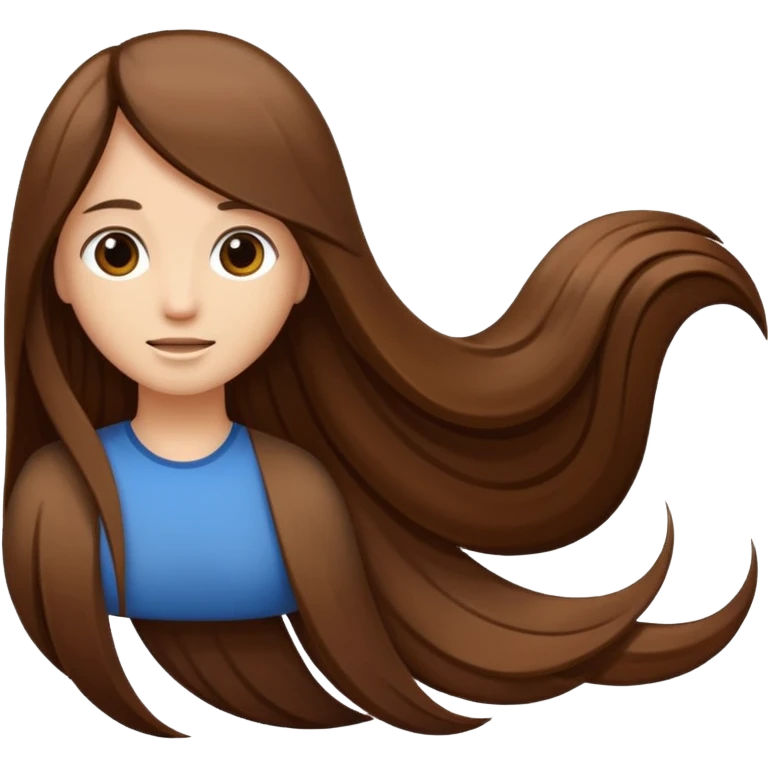 Just a long hair flowing without face only straight hair emoji