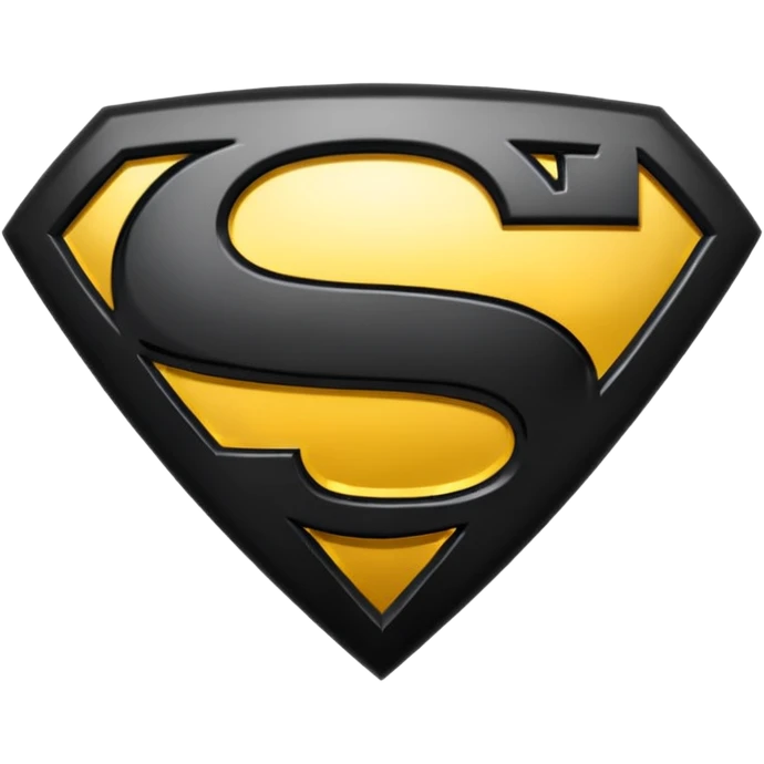 Superman Symbol Man of Steel black emoji