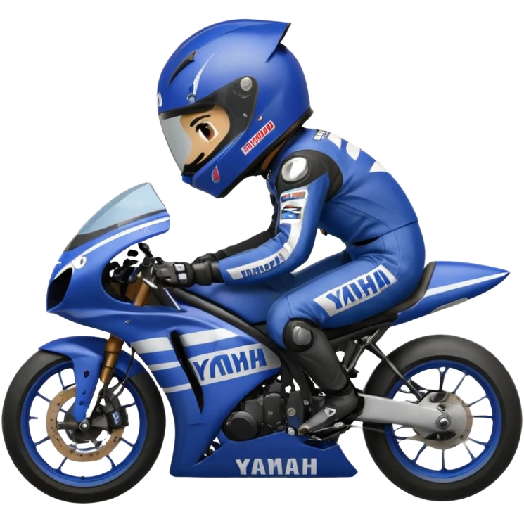 yamaha motorcycle racer with full face helmet emoji