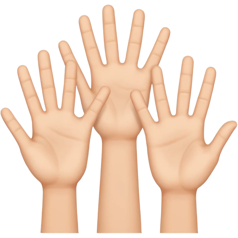 hands raised, all fingers visible emoji