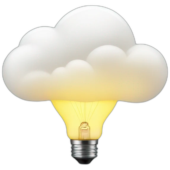light bulb arounf cloud emoji