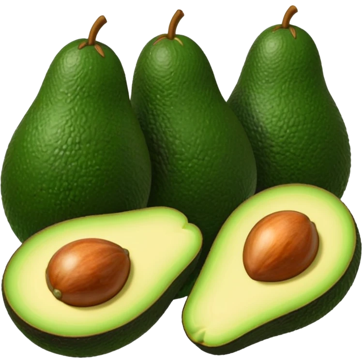 5 avocados whithout seed emoji