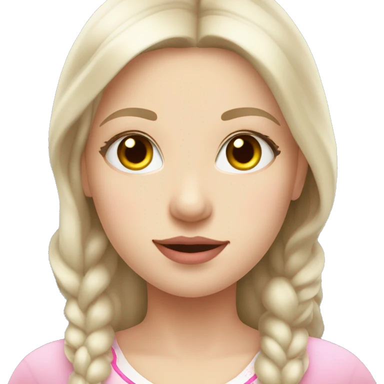 slavic girl with little smile, white skin and pink light lips emoji