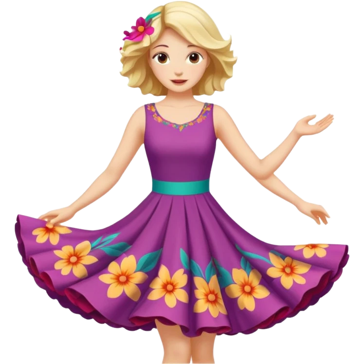 Woman Twirl summer circle dress emoji