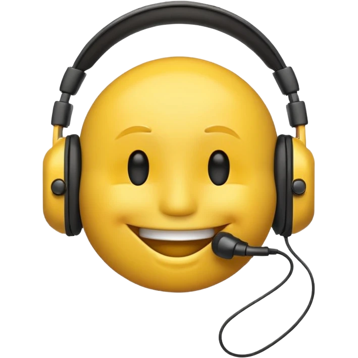Smiley emoji whistling and wearing headphones emoji