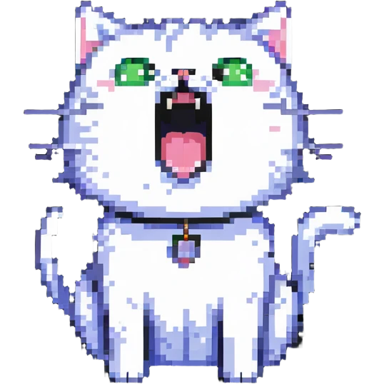 cute cat shouting 'Help!', expressive face emoji