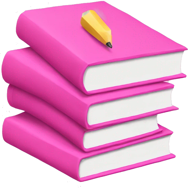 Pink homework stacked  emoji