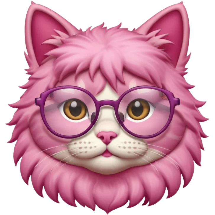pink cat with glasses emoji