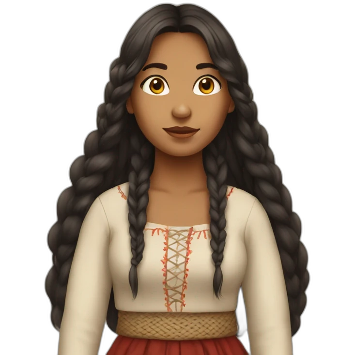 metis girl long hair emoji