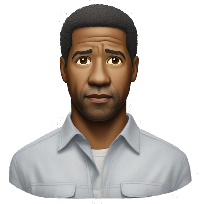 hyper realistic denzel washington wearing shirt emoji