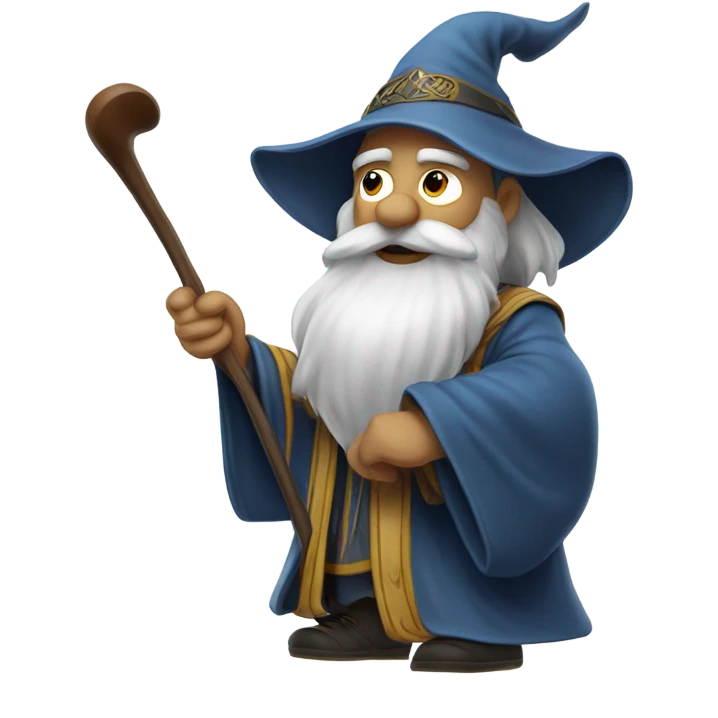 wizard who plays golf with beard emoji