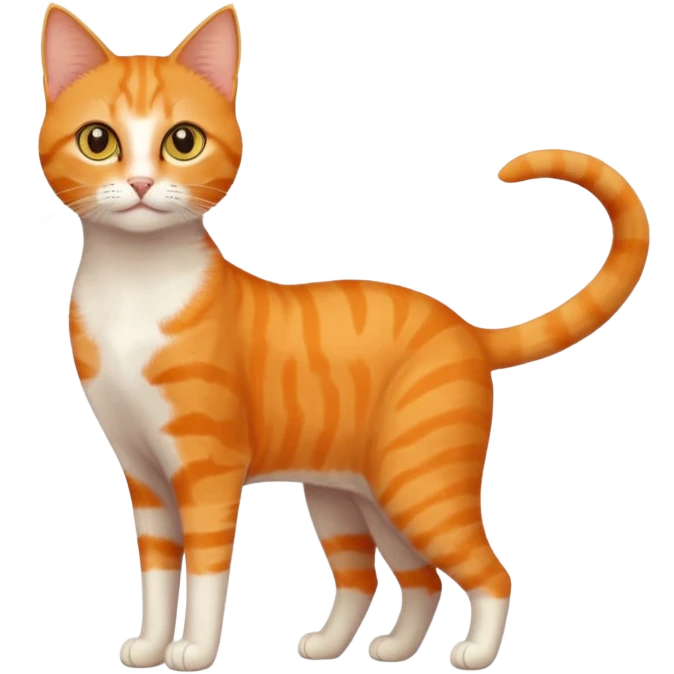 full body orange domestic shorthair slim cat with yellow/orange eyes  emoji