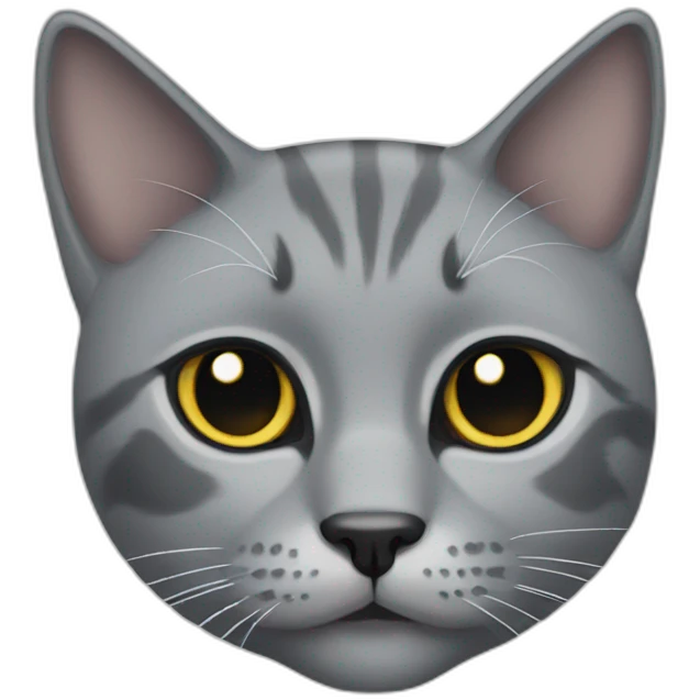 Gray cat with black eyes emoji
