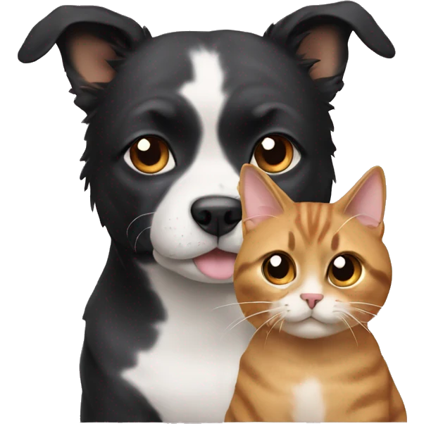 Dogs with cat emoji