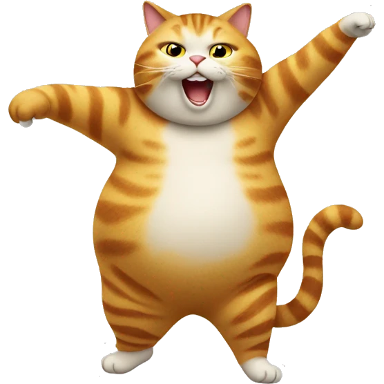 Fat cat dancing emoji