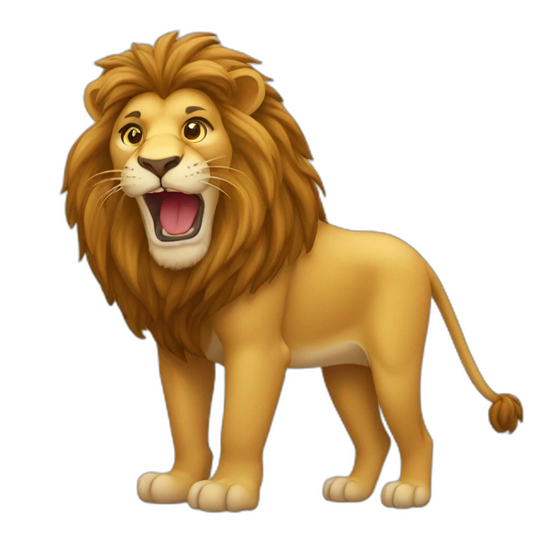 lion qui fait un bisou emoji