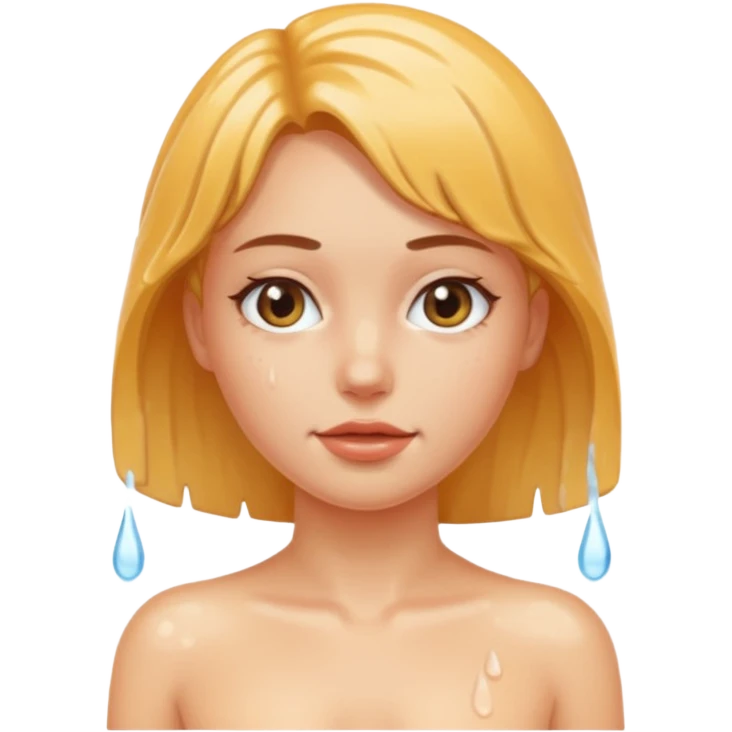 A girl who lost his bikini and now naked  emoji