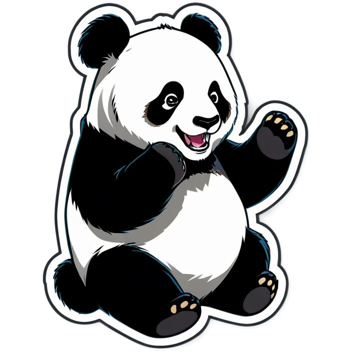 Osa panda saludando emoji