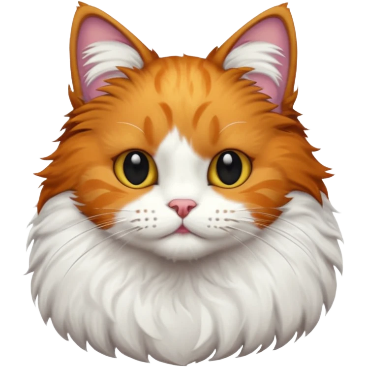 A cat with half its face ginger and the other half black emoji